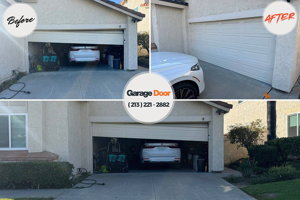 Before and after: garage door repair West Point, UT